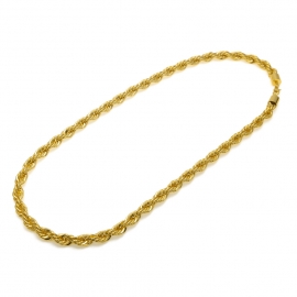 Hot sale mens hip hop gold-plated necklace 1cm coarse twist necklace gold-plated twisted rope chain