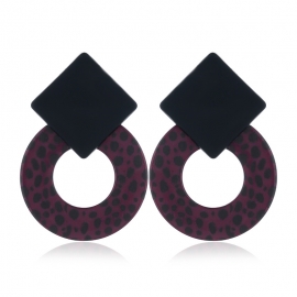 Amazon hot selling geometric acrylic earrings acrylic leopard print exaggerated wild european style simple ear jewelry