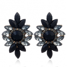European and american fashion new big-name earrings alloy inlaid with diamond horse eye gemstone earrings yiwu small jewelry wholesale