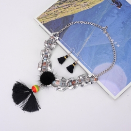 Bohemian big-brand creative jewelry, ethnic wind velvet line long pendant necklace, aliexpress amazon blast