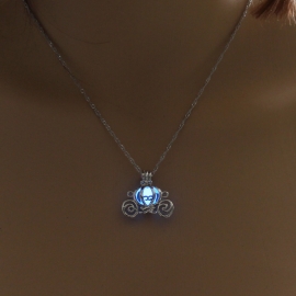 Hot-selling luminous bead necklace in europe and america multicolor hollow pumpkin car pendant in stock direct selling halloween jewelry