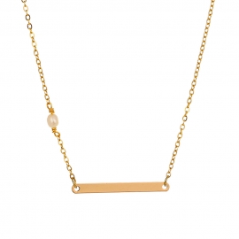 European and american simple temperament clavicle chain female freshwater pearl metal geometric pendant necklace all-match jewelry wholesale