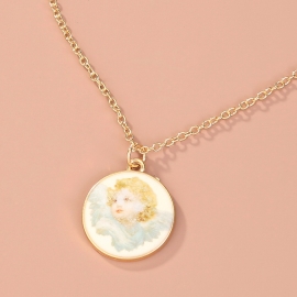 European and american cross-border new product accessories necklace female simple creative wild angel pendant clavicle chain ins jewelry