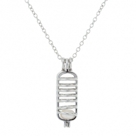 Aliexpress amazon wish foreign trade european and american natural oyster l pearl cage cylindrical pendant necklace