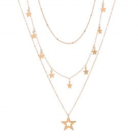 European and american cross-border jewelry simple star tassel pendant multi-layer metal necklace personality creative cold wind clavicle chain