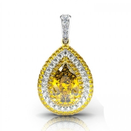 Drop-shaped zircon pendant copper with gold electroplated finished necklace and zircon pendant