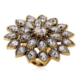 Fashion trend personality trend exaggerated opening adjustable ring european and american retro geometric creative diamond ring