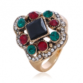 Fashion ol color-preserving gold non-fading resin ring female non-allergic alloy jewelry
