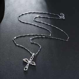 Fashion hip hop hipster ins style necklace simple personality temperament diamond love cross pendant necklace