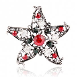 Creative christmas gift five-star brooch