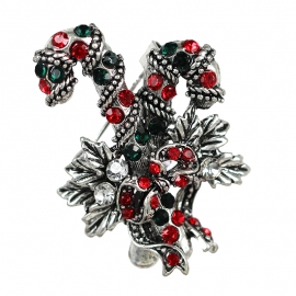 Bow-knot clothing decoration hollow christmas cane high-end brooch