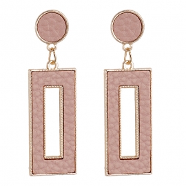 Europe and the united states 2019 high-end popular geometric square pu pendant earrings female temperament retro earrings jewelry