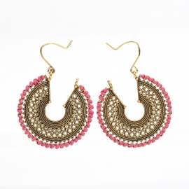 Amazon hot-selling earrings by new manufacturers, hand-threaded woven earrings, fashion ladies earrings wholesale