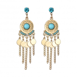 Cross-border bohemian earrings small and exquisite chain small disc earrings korean fashion diamond earrings wholesale