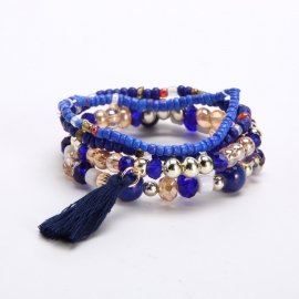 European and american retro bohemian multi-layer stretch bracelet amazon hot selling exotic jewelry