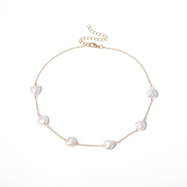 European and american cross-border jewelry, simple and versatile five-pointed star necklace, sweet star-shaped pearl single-layer geometric necklace