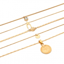 European and american cross-border jewelry, retro exaggerated mix and match multi-element items, flash diamond pendant set, necklace, necklace, women