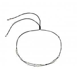 European and american cross-border jewelry, personalized wild hand-woven necklace, simple pearl pendant adjustable necklace for women