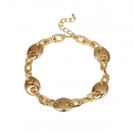 European and american cross-border jewelry creative pig nose buckle thick chain necklace female simple chain single layer geometric necklace