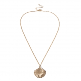 European and american cross-border jewelry, personalized round all-match item for women, personalized scallop inlaid diamond geometric simple pendant necklace