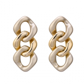 Hip hop earrings european and american fashion irregular twist chain earrings tremella pins womens exaggerated personality golden earrings