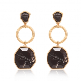 New resin earrings womens temperament light luxury earrings european marble pattern pendants fashion retro earrings s925