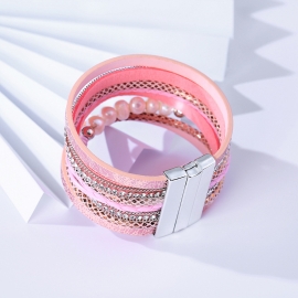 New bohemian multilayer pearl bracelet ethnic hand-woven bracelet scenic souvenir jewelry