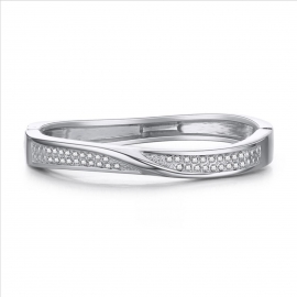 Creative new ladies jewelry minimalist versatile fashion jewelry double row diamond twisted wave bracelet cross-border hot sale