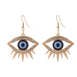 Factory direct sales european and american accessories, exaggerated personality diamond-studded devils eyes eye earrings pendant earrings female accessories