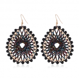 Cross-border earrings bohemian fashion creative new ethnic style hand-woven twisted beads drop earrings