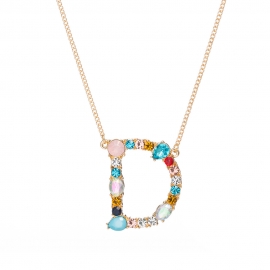 Factory direct sales of european and american cross-border new products, simple and fashionable, simple and exquisite diamond necklace with 26 english letters