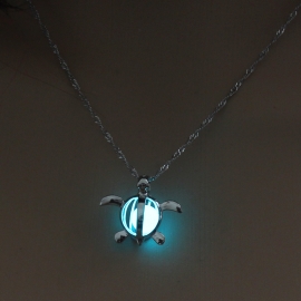 Factory direct sale personalized luminous bead necklace hollow turtle diy pendant halloween luminous accessories