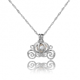 Fashion hot sale alloy hollow diy pumpkin car pendant natural freshwater oyster pearl necklace