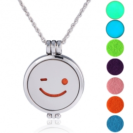 European and american cross-border hot-selling hot hip-hop emoji package handmade diy aromatherapy luminous long sweater chain pendant necklace