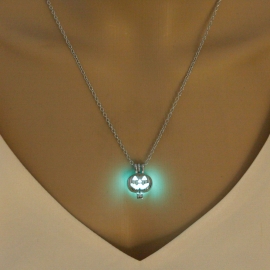 Hot selling fashion necklace diy cage luminous bead pendant halloween gift luminous necklace