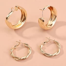 European and american foreign trade hot-selling combination set earrings c-shaped fashion simple temperament earrings geometric wild earrings