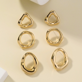 European and american cross-border direct selling simple style set of new earrings, geometric temperament and personality all-match earrings jewelry