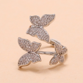 Fashionable personality, light luxury, trendy open ring, simple ins, cool temperament, versatile exquisite butterfly ring