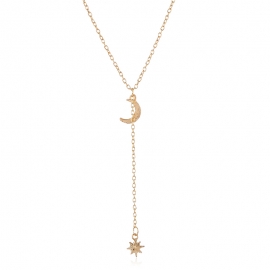 Popular fashion natural moon handmade necklace womens multilayer necklace