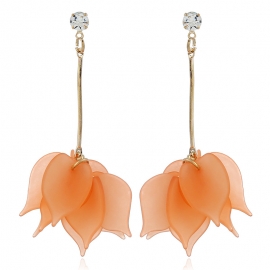 Creative super fairy frosted multi-layer petal soft girl earrings japanese and korean women exaggerated personality tassel earrings wholesale jewelry