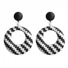 European and american cross-border new zza pull casual simple womens earrings rectangular alloy earrings fashion gold and silver accessories