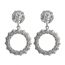 European and american style cross-border hot-selling new earrings fashion temperament round alloy spray paint plating earrings manufacturers supply