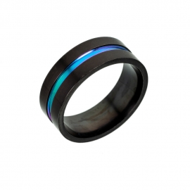 European and american male ring black color titanium steel ring two-tone frosted stainless steel bracelet
