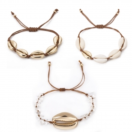 European and american cross-border jewelry retro original handmade jewelry multicolor ins style exaggerated shell suit bracelet female