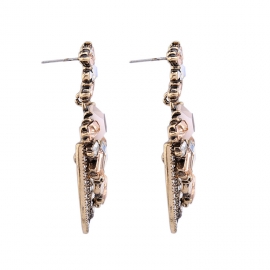 European and american fashion accessories wholesale womens large temperament diamond-studded gemstone earrings earrings