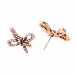 Bowknot diamond earrings female temperament european and american fashion personality cute net red earrings