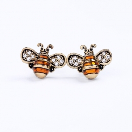 Retro dripping cute little bee earrings simple and versatile korean girl earrings