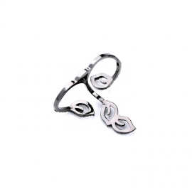 Explosive jewelry wholesale factory direct sales cool black leaf diamond ladies ring