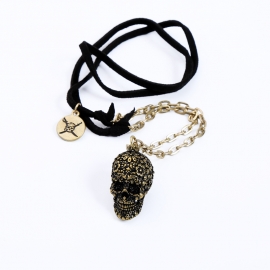 Retro alloy skull necklace women european and american fashion personality punk long sweater chain