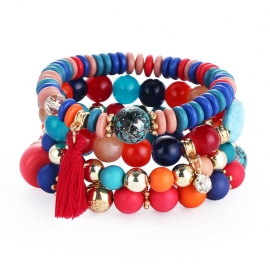 Explosive bohemian turquoise bracelet tassel beaded multilayer bracelet ladies beaded factory wholesale